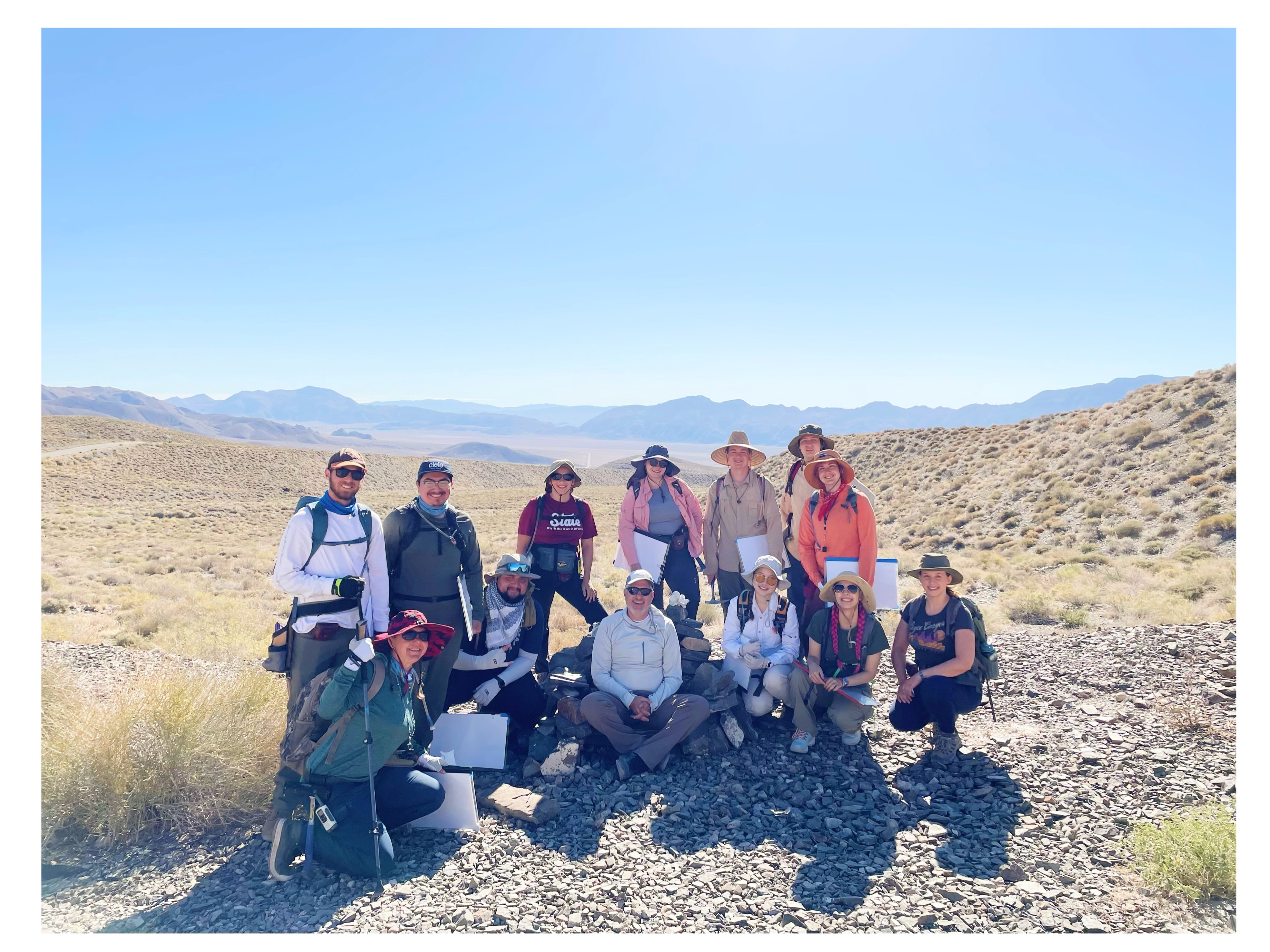 JieQi and classmates on a field camp during her undergraduate program in Geology