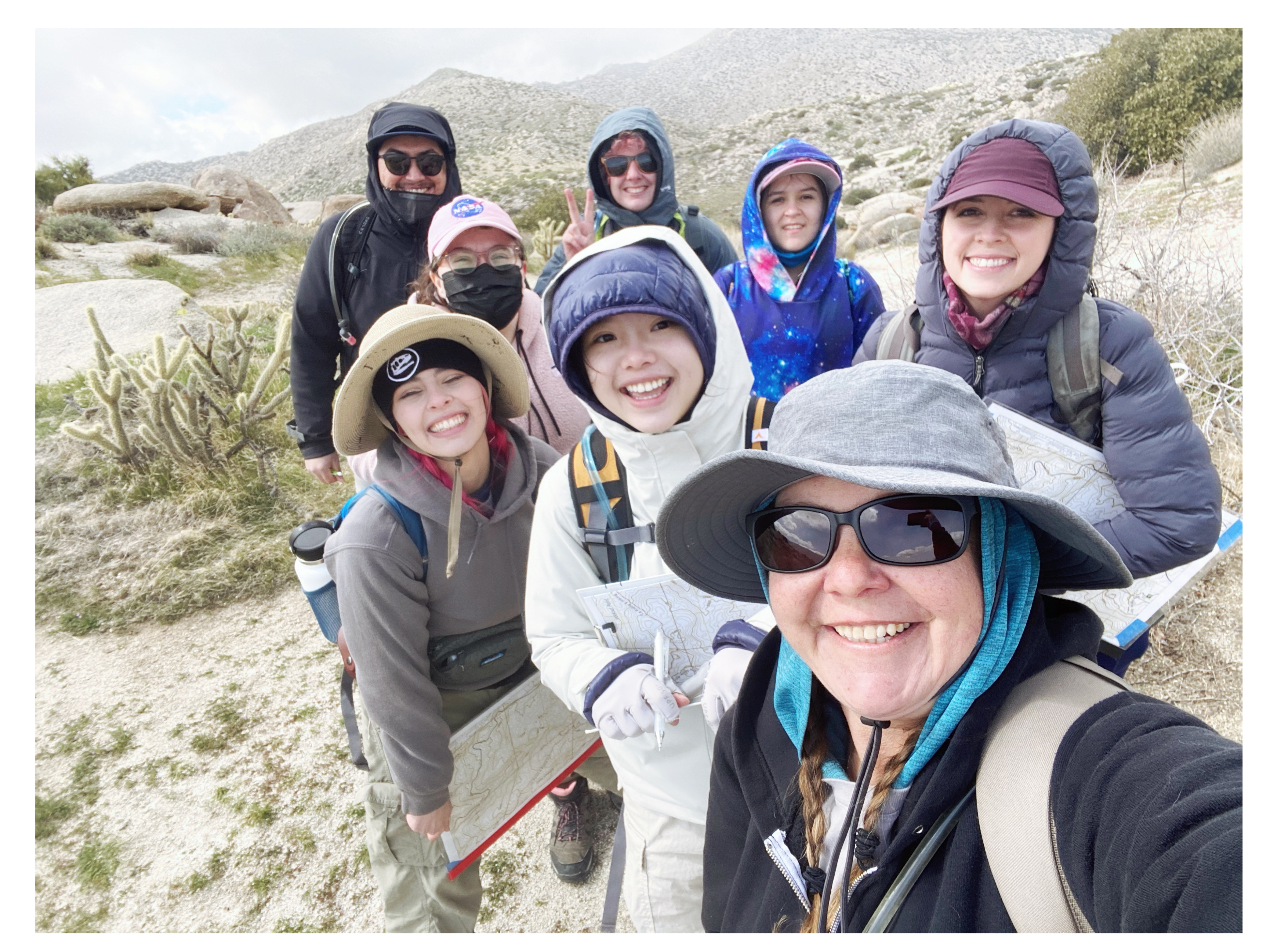 JieQi and classmates on a field camp during her undergraduate program in Geology